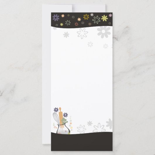 ornamental baker baking vase marketing rack card (Front)