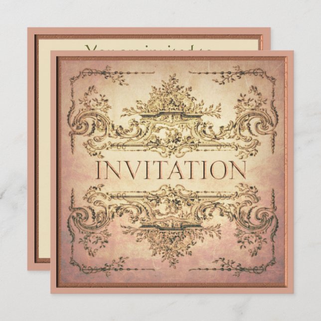 Ornamental Baroque Party Invitation (Front/Back)