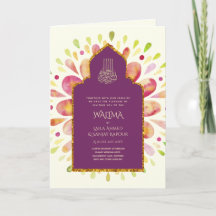 Ornamental Bilingual WALIMA Nikah Muslim Wedding