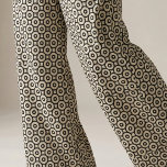 Ornamental Black And Beige Geometric Pattern Fabric