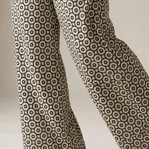 Ornamental Black And Beige Geometric Pattern Fabric