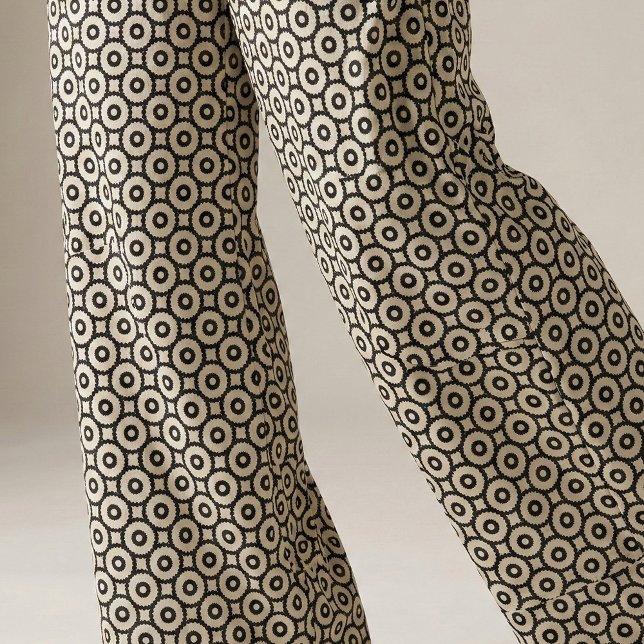 Ornamental Black And Beige Geometric Pattern Fabric (Creator Uploaded)