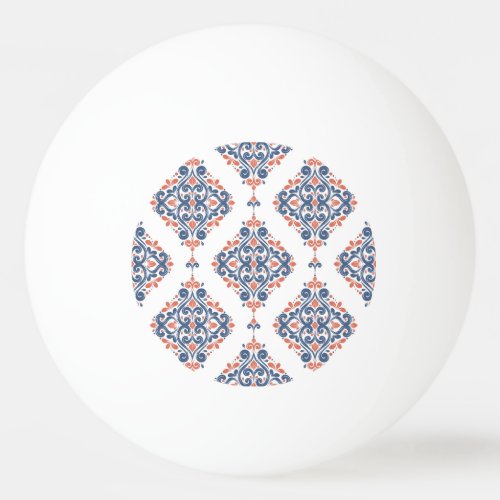 Ornamental Blue Orange Vintage Seamless Ping Pong Ball