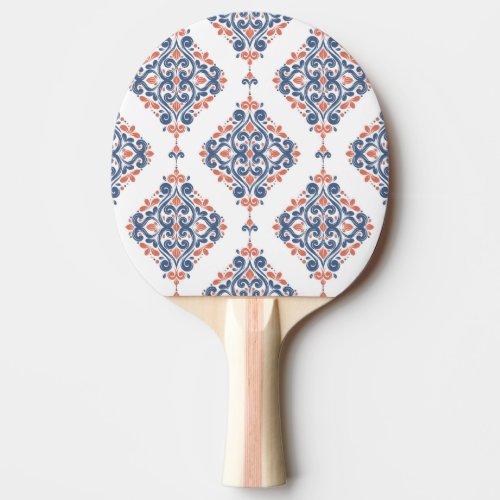 Ornamental Blue Orange Vintage Seamless Ping Pong Paddle