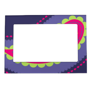 Ornamental Boho Floral Motif Magnetic Frame
