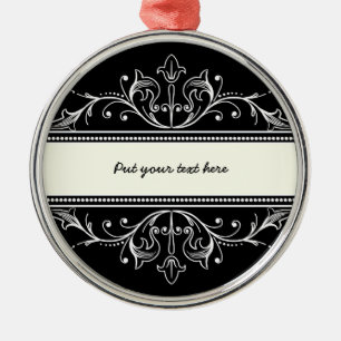 Ornamental border black white custom ornament