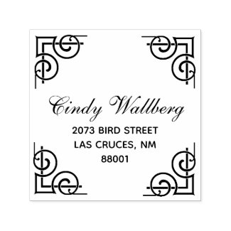 Ornamental Border Custom Name Address Mailing Self Self-inking Stamp