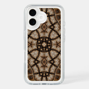 Ornamental Brown and Green Stained Glass Mandala iPhone 16 Case