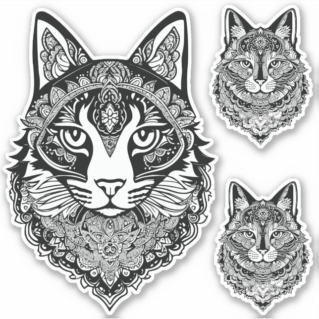 Ornamental Cats Sticker (Front)
