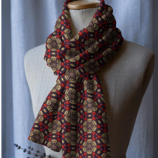 Ornamental Cherry Blossom Pattern Chiffon Scarf