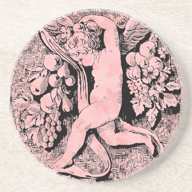 Ornamental Cherub Sandstone Coaster (Front)