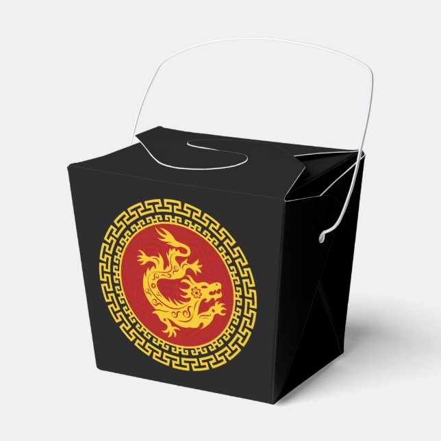 Ornamental Chinese New Year Dragon Favor Boxes (Front Side)
