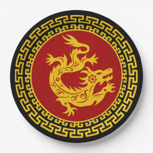 Ornamental Chinese New Year Dragon Paper Plates