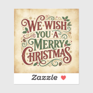 Ornamental Christmas Calligraphy Sticker
