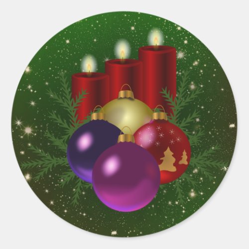 Ornamental Christmas Classic Round Sticker