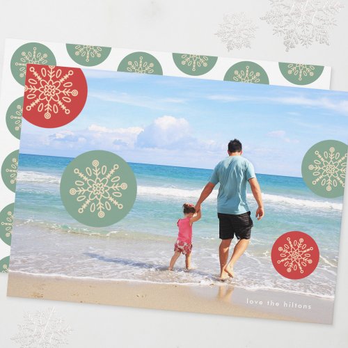 Ornamental Christmas Holiday Snowflake Photo Card