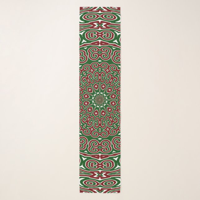 Ornamental Christmas Mandala Scarf (Front)