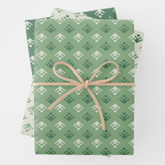 Ornamental Christmas Trees.Wrapping Paper Set of 3