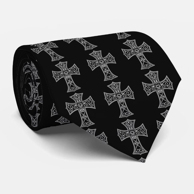 Ornamental cross neck tie (Rolled)