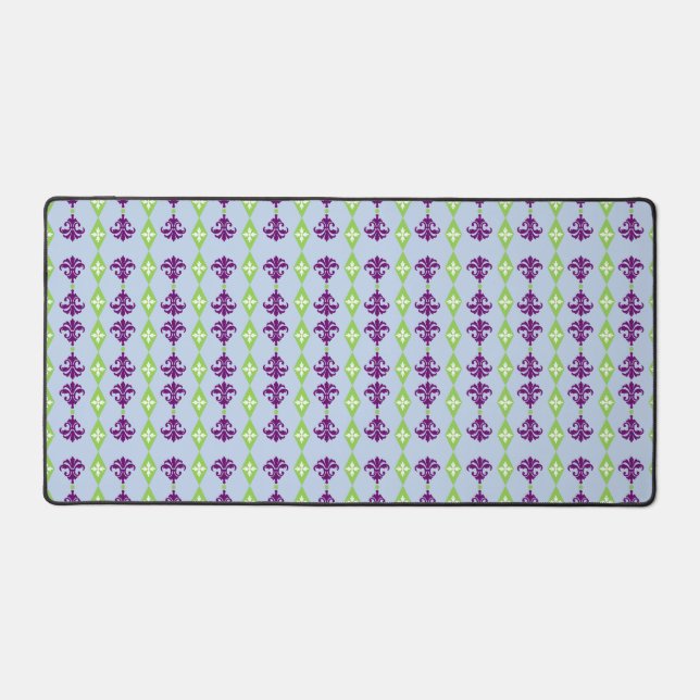 Ornamental Damask Stripe Desk Mat (Front)