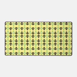 Ornamental Damask Stripe Desk Mat