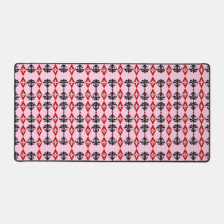 Ornamental Damask Stripe Desk Mat