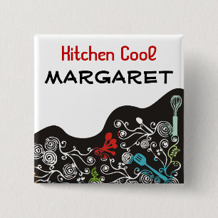 ornamental decorative kitchen utensils name tag button