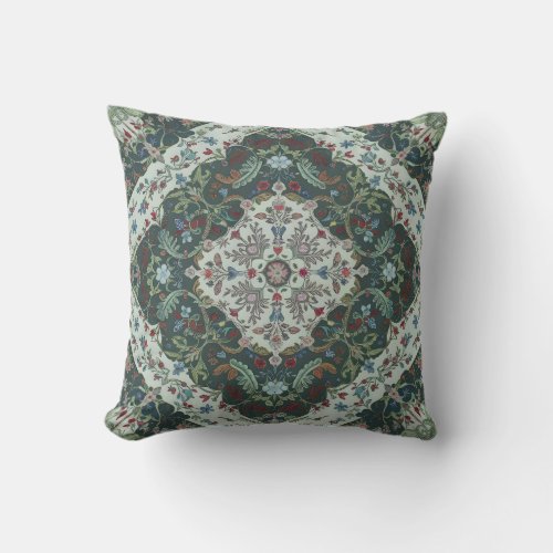 Ornamental design inspired by William Morris Throw Pillow