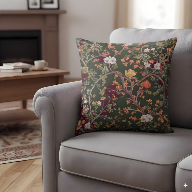 Ornamental design inspired by William Morris Throw Pillow (Creator Uploaded)