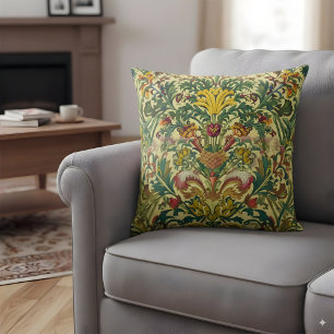 Ornamental design inspired by William Morris Throw Pillow