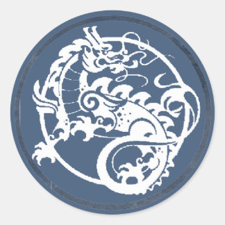 Ornamental Dragon Classic Round Sticker