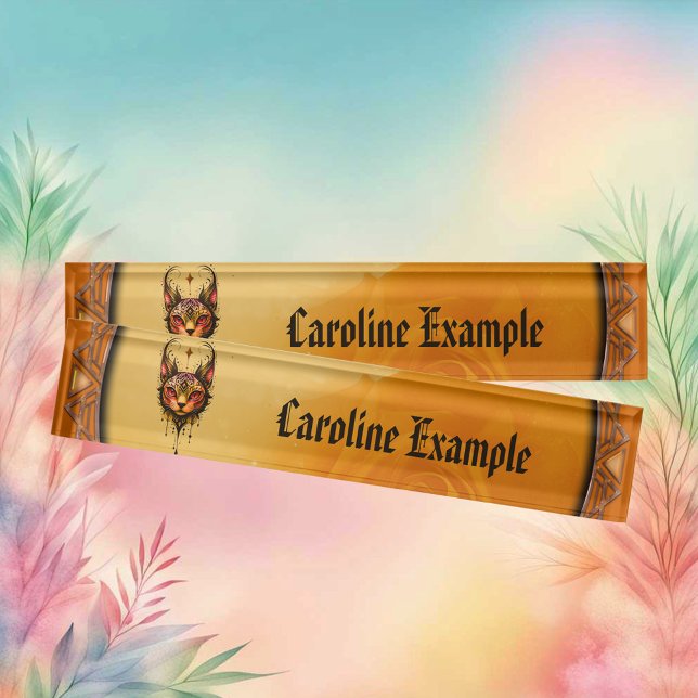 Ornamental elegance: A portrait of a cat.  Desk Name Plate (Creator Uploaded)