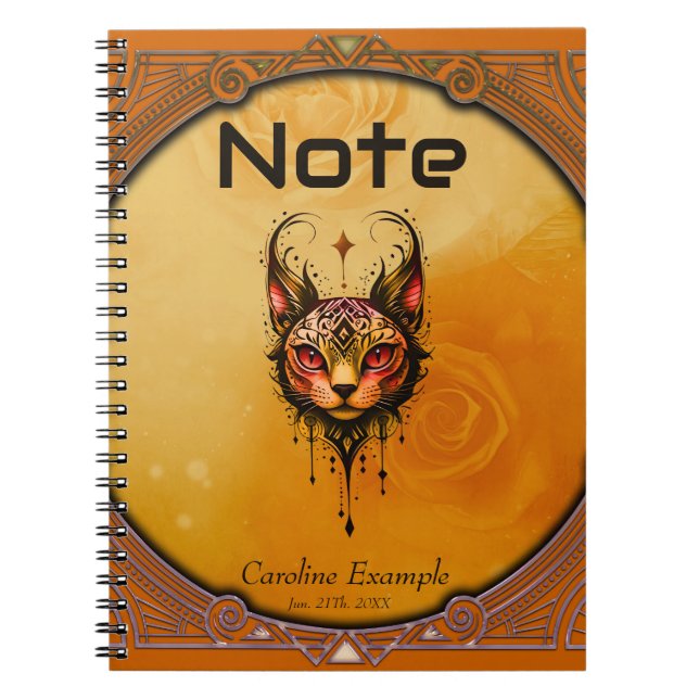 Ornamental elegance: A portrait of a cat. Notebook (Front)