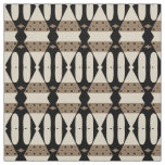 Ornamental Elegant Black &amp; Beige Geometric Pattern Fabric