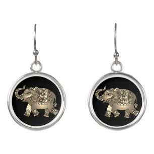 ornamental elephant earrings