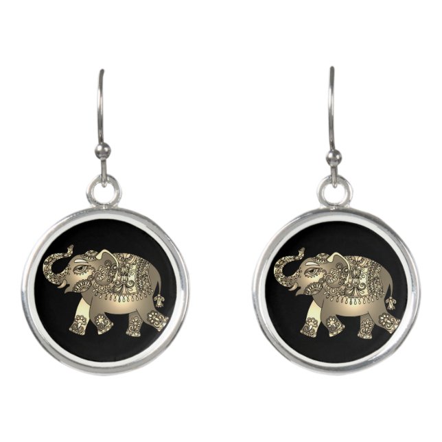 ornamental elephant earrings (Front)