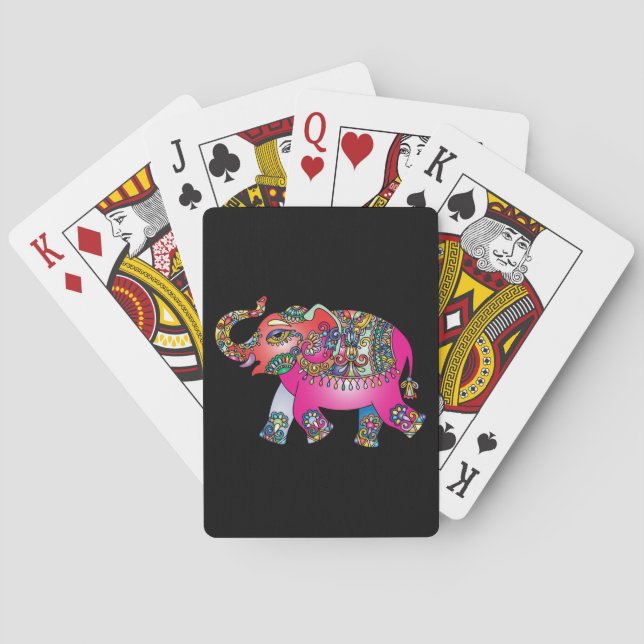ornamental elephant playing cards (Back)
