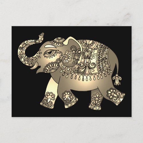 ornamental elephant postcard