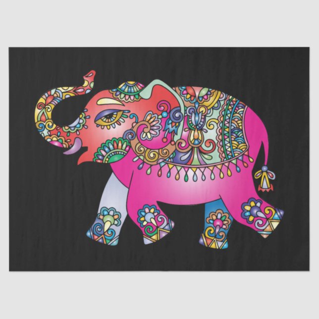 ornamental elephant tissue paper (Front)