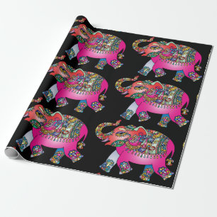 ornamental elephant wrapping paper