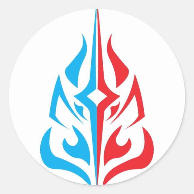 Ornamental Floral Design Classic Round Sticker (Front)