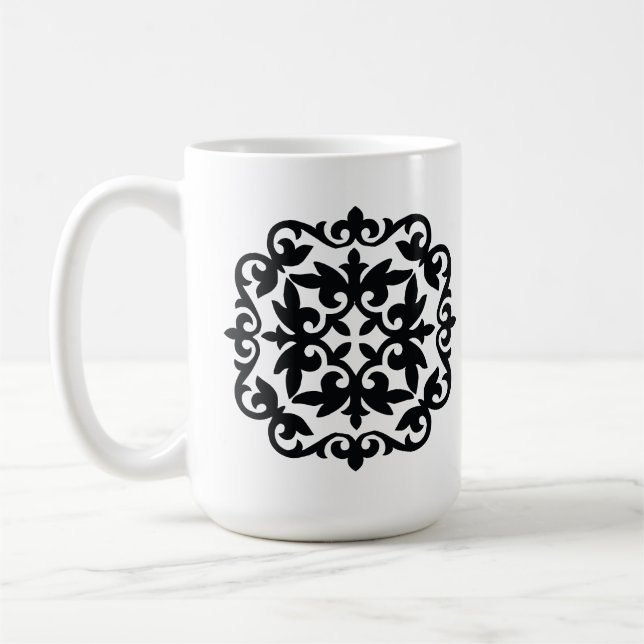 Ornamental Floral Design Coffee Mug (Left)