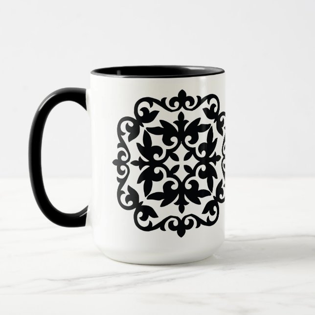 Ornamental Floral Design Mug (Left)