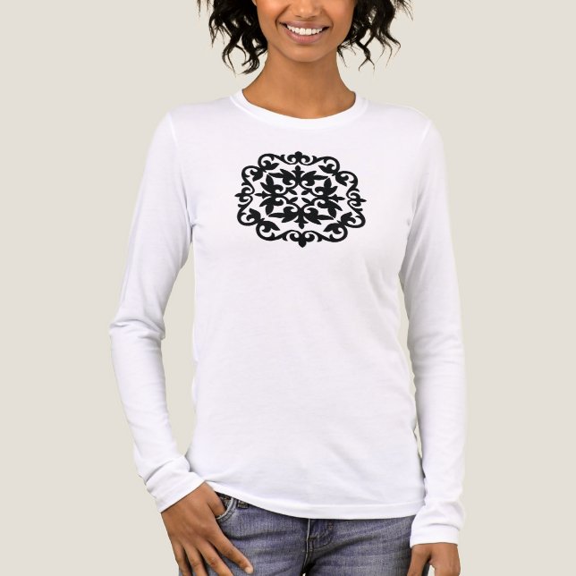 Ornamental Floral Design Tri-Blend Shirt (Front)