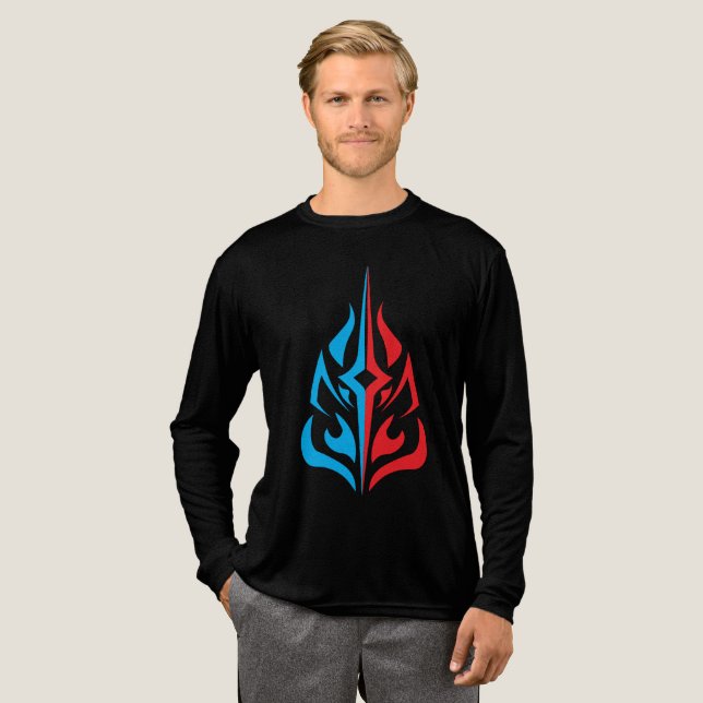 Ornamental Floral Design Tri-Blend Shirt (Full Front)