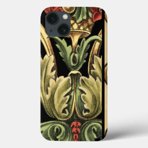 Ornamental Floral Design with Black Borders iPhone 13 Case