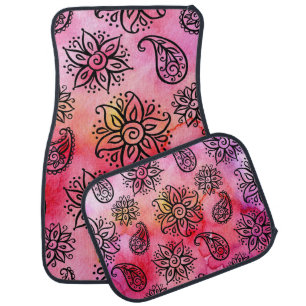 Ornamental Floral: Ethnic Seamless Car Floor Mat
