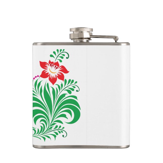 Ornamental Floral Flower Design – Elegant Flask (Back)