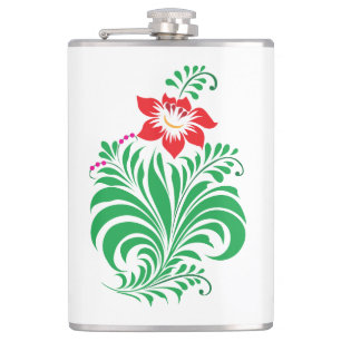 Ornamental Floral Flower Design – Elegant Flask