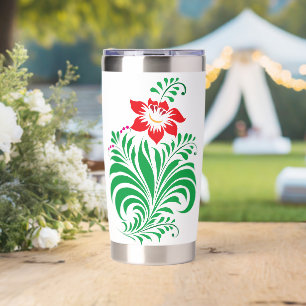 Ornamental Floral Flower Design – Elegant Insulated Tumbler